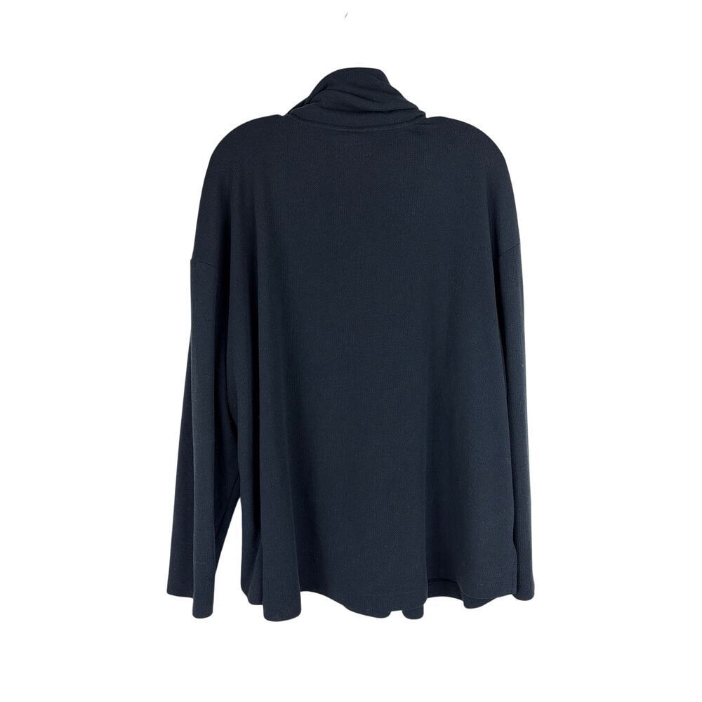 Columbia Womens Funnel Neck Long Sleeve Shirt Size 3X Black Button Cowl - Picture 2 of 8
